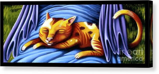 Kitty Canvas Print featuring the painting Sleeping Kitty by Valerie White