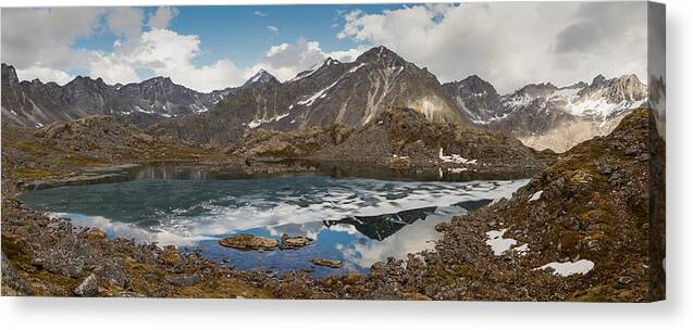 Alaska Canvas Print featuring the photograph Talkeetna Mountains Panorama by Scott Slone
