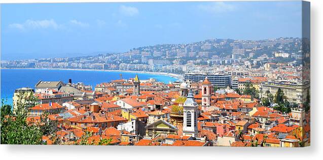 Nice Canvas Print featuring the photograph Terra Cotta Roofs by Corinne Rhode