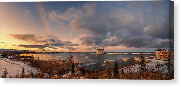 Georgian Bay Canvas Print featuring the photograph The last ice on the bay by Jeff S PhotoArt