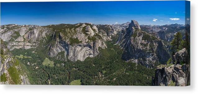 Yosemite Valley Canvas Print featuring the photograph The Valley and Four Falls by Phil Abrams