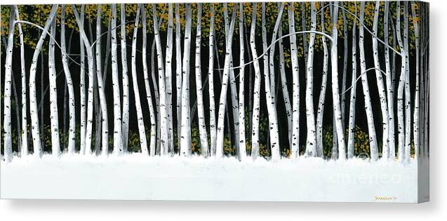Aspens Canvas Print featuring the painting Winter Aspens II by Michael Swanson