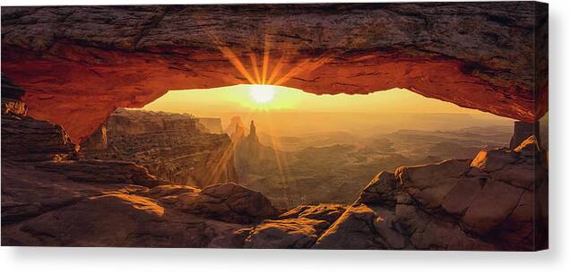 Mesa Arch Canvas Print featuring the photograph Mesa Arch Morning #1 by Andrew Soundarajan