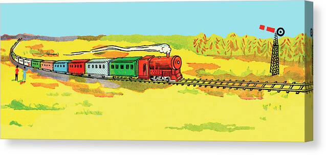 Campy Canvas Print featuring the drawing Train #25 by CSA Images