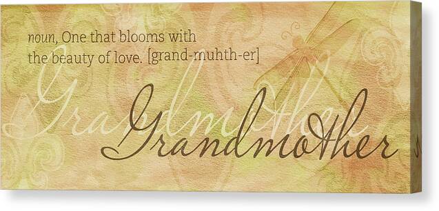 Family Canvas Print featuring the digital art Grandmother by Sd Graphics Studio