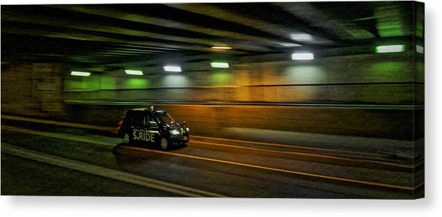 Road.highway.night.lights.cab.city.specialties.metropolis.labyrinth.driving.job.commuter.hurry.everyday.everyday.life.japan.asia.pathway.underground Canvas Print featuring the photograph Midnight Prism by Naoaki Miyamoto