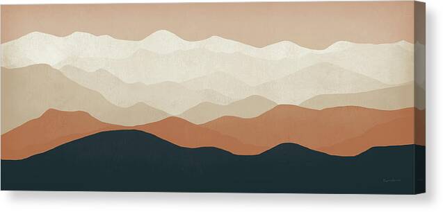 Adventure Canvas Print featuring the painting Terra Cotta Sky Mountains by Ryan Fowler