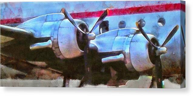 Airplane Canvas Print featuring the mixed media Old Prop by Christopher Reed