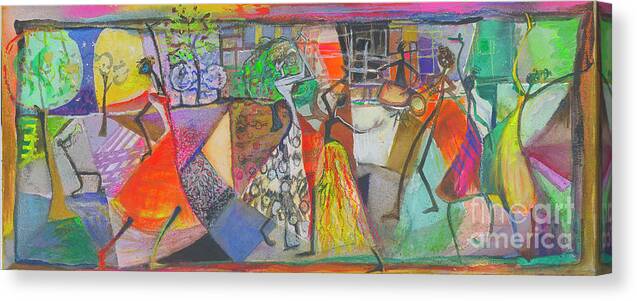 Calypso Music Canvas Print featuring the painting Rhythms by Cherie Salerno