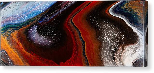 Abstract Canvas Print featuring the digital art At The Edge Of Time - Abstract Contemporary Acrylic Painting by Sambel Pedes