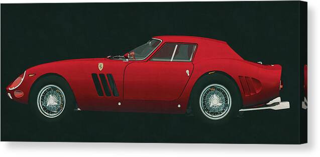 1960s Canvas Print featuring the painting Ferrari 250 GTO from 1964 for tough boys and girls by Jan Keteleer