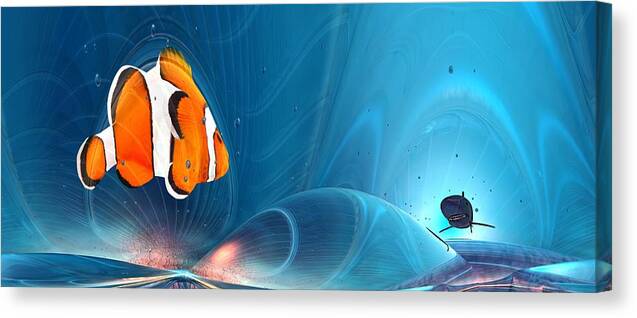  Canvas Print featuring the digital art Fish Story by Tom McDanel