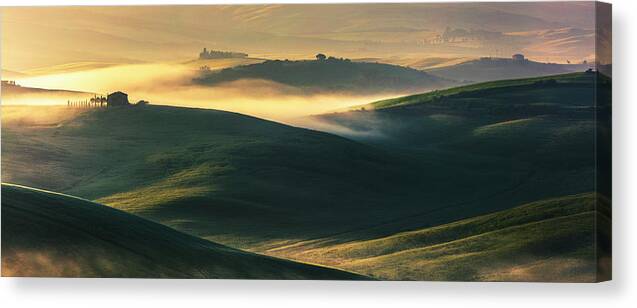 Italy Canvas Print featuring the photograph Hilly Tuscany Valley by Evgeni Dinev