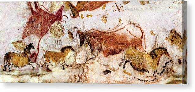 Lascaux Canvas Print featuring the digital art Lascaux Horses and Cows by Weston Westmoreland