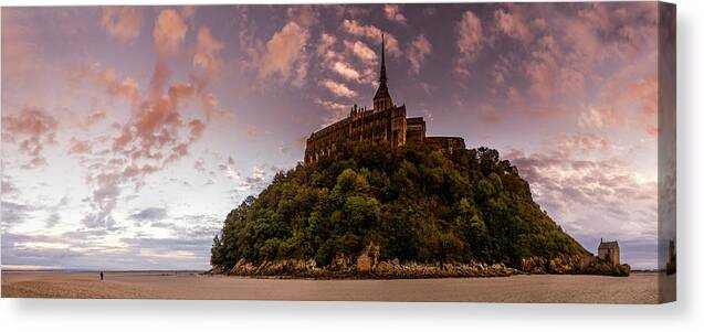 Couesnon River Canvas Print featuring the photograph Mont Saint Michel, France by Serge Ramelli