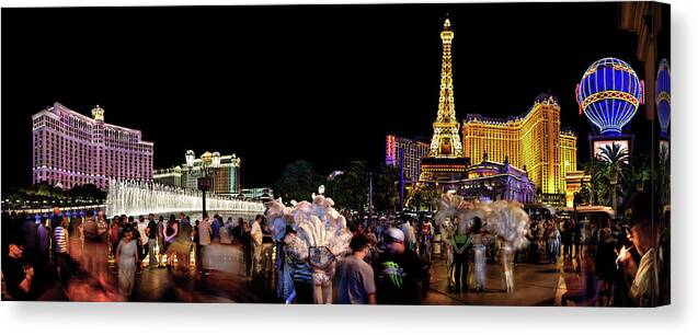 Las Vegas Skyline Canvas Print featuring the photograph Night On The Town by Az Jackson