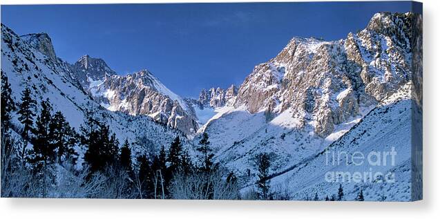 Dave Welling Canvas Print featuring the photograph Panoramic Winter Middle Palisades Glacier Eastern Sierra by Dave Welling