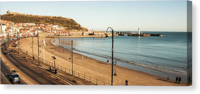 England Canvas Print featuring the photograph Scarborough South Shore by Les Hutton