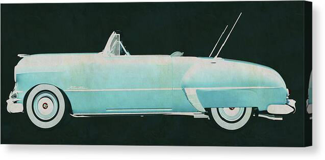 1950s Canvas Print featuring the painting The 1950s Pontiac Chieftain American cult object from the early by Jan Keteleer