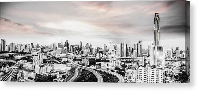 Way Canvas Print featuring the photograph Bangkok city #15 by Anek Suwannaphoom