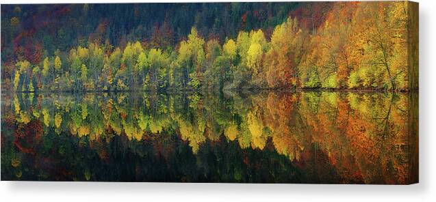 Autumn Canvas Print featuring the photograph Autumnal Silence by Burger Jochen