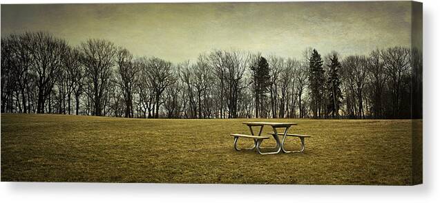 Picnic Table Canvas Print featuring the photograph No More Picnics by Scott Norris