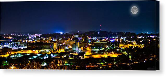 Parkersburg Canvas Print featuring the photograph Parkersburg At Night by Jonny D