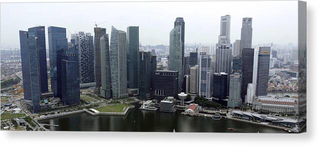Singapore Canvas Print featuring the photograph Singapore Skyline by Shoal Hollingsworth