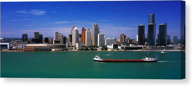 Photography Canvas Print featuring the photograph Skylines At The Waterfront, River by Panoramic Images