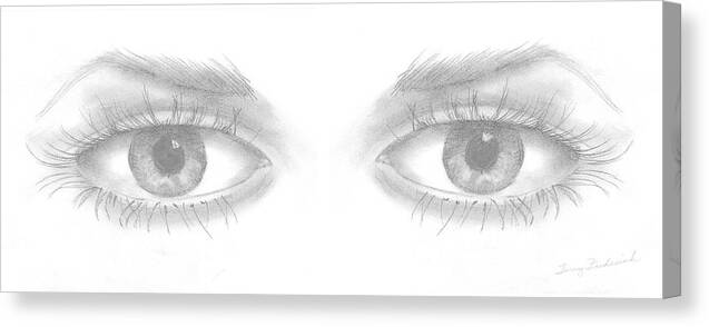 Eyes Canvas Print featuring the drawing Stare by Terry Frederick
