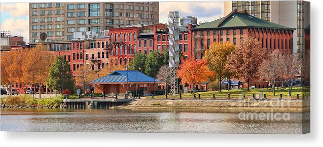 Water Street Canvas Print featuring the photograph Water Street Downtown Toledo 5226 b by Jack Schultz