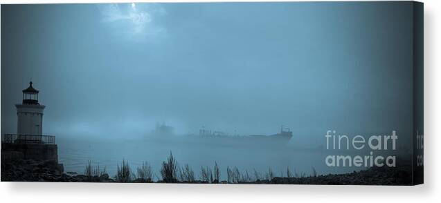 Boat Canvas Print featuring the photograph Foggy Morn #1 by David Bishop
