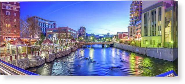Adventure Canvas Print featuring the photograph Downtown Reno Summer Twilight by Scott McGuire