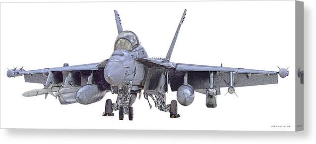 Aircraft Canvas Print featuring the digital art EA-18G Up and Ready by Clay Greunke