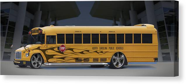 Hot Rod Canvas Print featuring the photograph Hot Rod School Bus by Mike McGlothlen