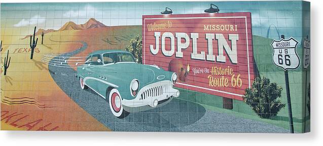 Joplin Route 66 Canvas Print featuring the photograph Joplin Route 66 by Susan McMenamin