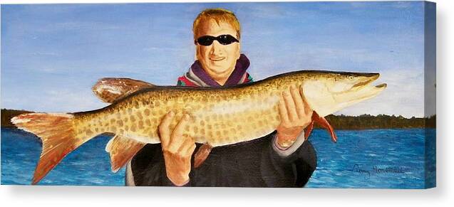 Muske Canvas Print featuring the painting The Big One by Terry Honstead