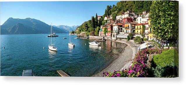 Photography Canvas Print featuring the photograph Early Evening View Of Waterfront by Panoramic Images
