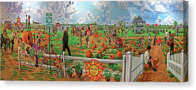  Canvas Print featuring the painting Harbe's Farm by Bonnie Siracusa