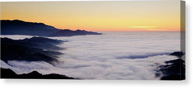 Sea Fog Canvas Print featuring the photograph Sea fog panoramic by Gary Browne