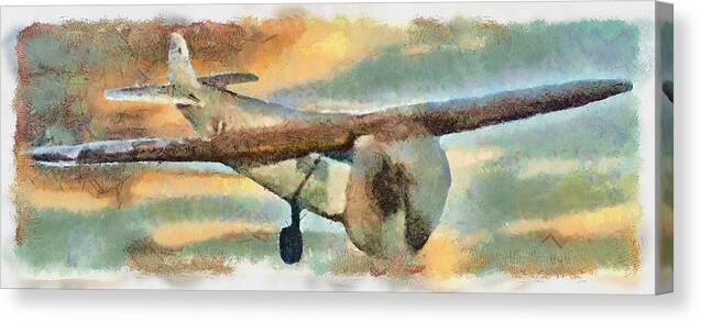 Airliner Canvas Print featuring the mixed media Vintage Airliner by Christopher Reed