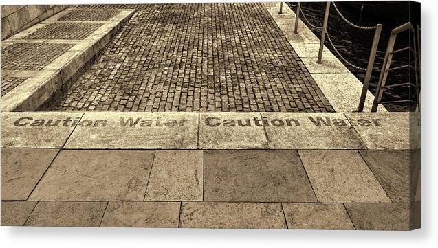 Belfast Canvas Print featuring the photograph Caution Water by Jim Orr