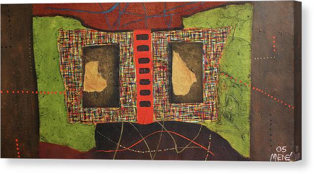 African Art Canvas Print featuring the painting All The Boxes Checked by Michael Nene