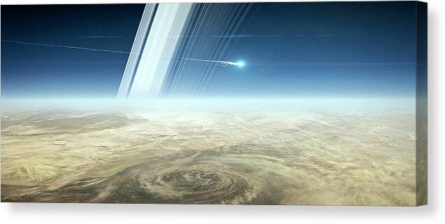 Cassini Canvas Print featuring the photograph Cassini's Grand Finale At Saturn #1 by Nasa/jpl-caltech/science Photo Library