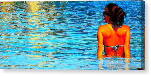 Girl Canvas Print featuring the photograph Pool #1 by Culture Cruxxx