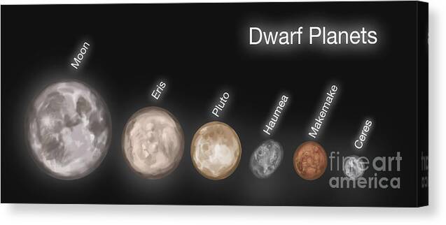 Illustration Canvas Print featuring the photograph Dwarf Planets, Illustration by Spencer Sutton