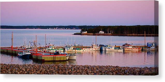 Harbour Canvas Print featuring the photograph Harbour Sunset by Ron Haist