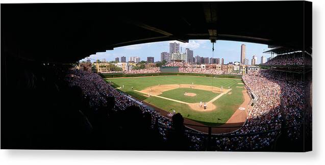 Photography Canvas Print featuring the photograph High Angle View Of A Baseball Stadium by Panoramic Images