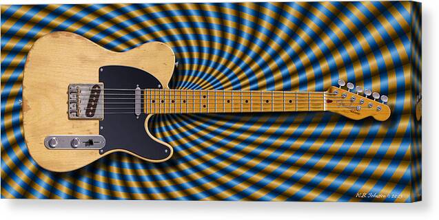 Telecaster Canvas Print featuring the digital art Psychatele 2 by WB Johnston