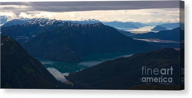 Frederick Sound Canvas Print featuring the photograph Coastal Range Fjords by Mike Reid